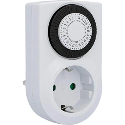 Afbeelding van UNITEC Dagelijkse timer, mechanisch, voor binnen IP20, analoog, wit, 30 minuten afstanden instelbaar, mini