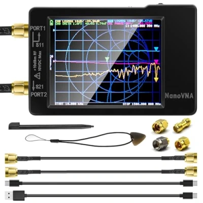 Afbeelding van AURSINC NanoVNA H Vector Network Analyzer, 2.8&#039;&#039; 10KHz 1,5GHz HF VHF UHF Antenne analyzer Antenneanalysator S parameters, Steadygol verhouding, faseafstand, vertraging, Smith Board (Versie REV3.4)