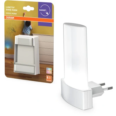 Afbeelding van OSRAM RGB socket nachtlampje, kleurverandering, daglichtsensor, 2700 6000K, 0,28W, wit, beschermingsklasse IP20, voor kinderkamers en woonruimtes