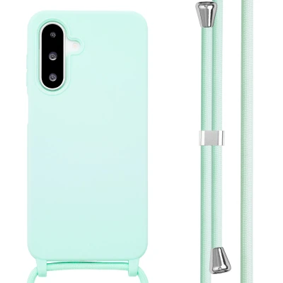 Afbeelding van imoshion hoesje Geschikt voor Samsung Galaxy A26 met koord Siliconen Mintgroen