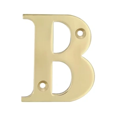 Afbeelding van AMIG Huisnummer B Gepolijst Messing 50 x 1.5 mm Schroefbaar