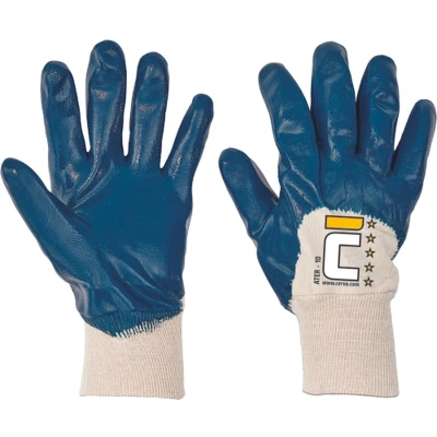 Afbeelding van Cerva ATER handschoen half gedipt nitril 01070046 12 stuks Blauw 10