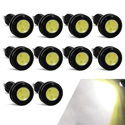 Afbeelding van Yifengshun Wit 9w 18mm LED Eagle Eye Bumper DRL Mistlamp Motorfiets Licht Dagrijverlichting Staart Achteruitrijlicht Auto Motor Klaring Markeringslichten (10 stuks)