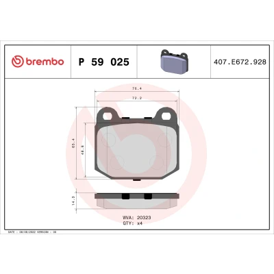 Afbeelding van Brembo Remblokset P 59 025