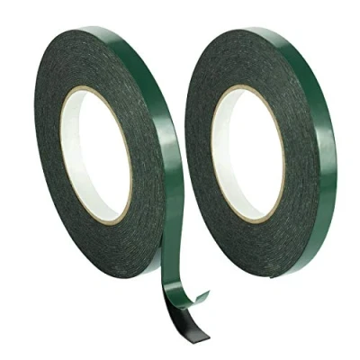 Afbeelding van Poppstar 2x Dubbelzijdige Schuimtape, Montagetape (10m x 12mm 1mm), Zwart