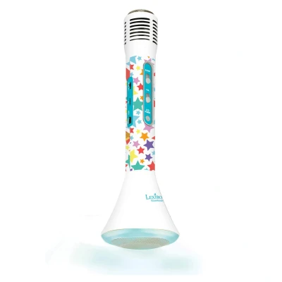 Afbeelding van Lexibook, iParty, Karaoké micro Star Bluetooth® met stemverwisselaarfunctie, microfoon om te zingen, ingebouwde lichte luidspreker 5W, SD slot, Wit/Blauw, MIC210