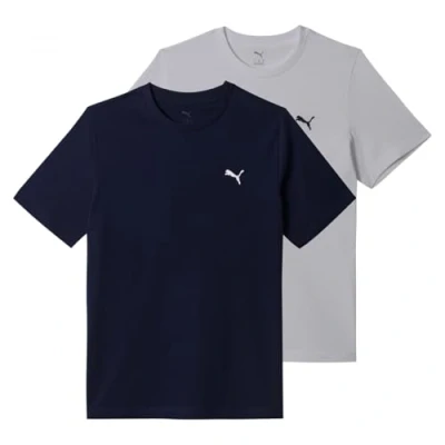 Afbeelding van Puma ESS LOGO TEE 2 PACK Tshirt basic, Heren, Maat: Small, White/navy