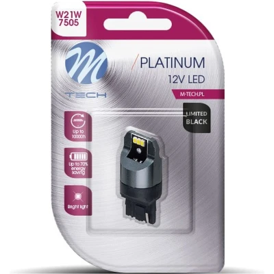 Afbeelding van M Tech Led W21W T20 12V Platinum Canbus 16x diode Wit Enkel