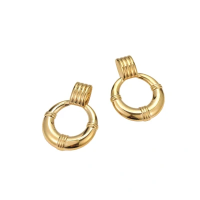 Afbeelding van Bijoutheek Oorknoppen Retro Geometrisch Hoop Goud