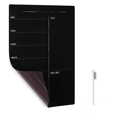 Afbeelding van Navaris magnetische weekplanner 40 x 30 cm Memobord voor koelkast Uitwisbare organizer Inclusief 1 witte stift Duits
