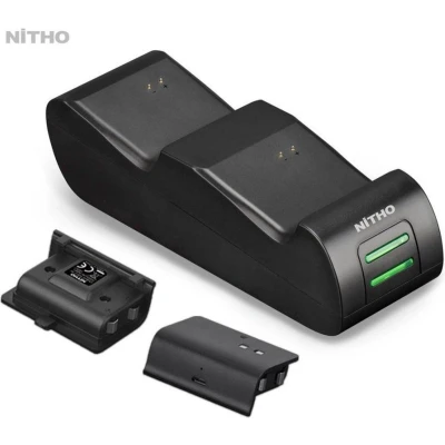 Afbeelding van Nitho Zwarte Dubbele Oplader voor Xbox One controllers