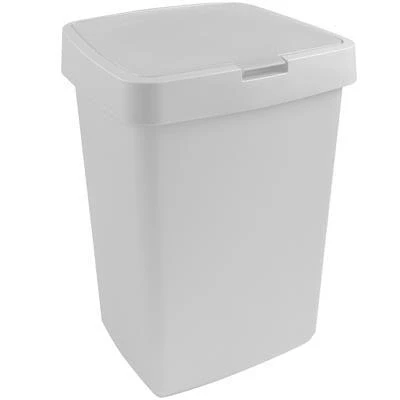 Afbeelding van SUNWARE Delta vuilnisbak met klep deksel 25 L 32 x 28 48,5 cm wit