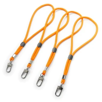 Afbeelding van trage.band® Korte verstelbare polsband met karabijnhaak, 4 stuks oranje