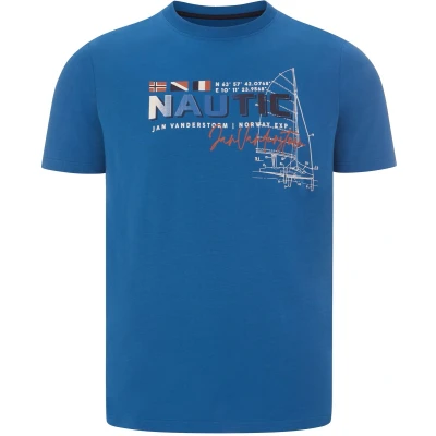 Afbeelding van Jan Vanderstorm Tshirt print, Heren, Maat: XL, Blau