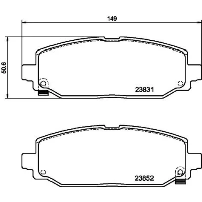 Afbeelding van HELLA 8DB 355 040 021 Remblokkenset Met akoestische slijtagewaarschuwing toebehoren JEEP: Wrangler IV (JL) 2.0 T GDi, 2.2 Multijet II, 3.6 VVT
