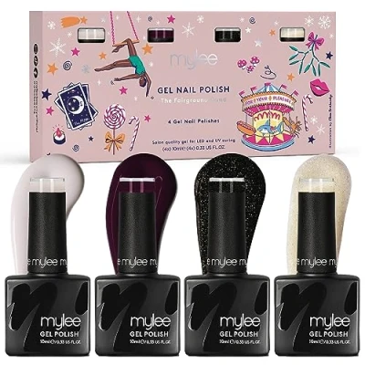 Afbeelding van Mylee Gel Nagellak Set 4x10ml [The Fairground ] UV/LED Gellak Nail Art Manicure Pedicure, Professioneel &amp; Thuisgebruik [Kerstmis 2023] Langdurig en gemakkelijk aan te brengen
