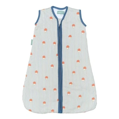 Afbeelding van molis&amp;co babyslaapzak zonder mouwen, ideaal voor lente en herfst, 1 TOG waarde licht gevoerd, 100% katoen (Oeko Tex 100), premium kwaliteit, mushrooms, 85 cm