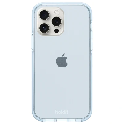 Afbeelding van Apple iPhone 15 Pro Hoesje Gerecycled kunststof Holdit Hardcase/Backcover Lichtblauw Telefoonhoesje