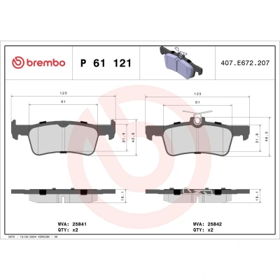 Afbeelding van Brembo Remblokset P 61 121