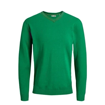 Afbeelding van JACK &amp; JONES gebreide herentrui met V hals, groen (Verdant Green), 3XL
