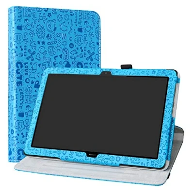 Afbeelding van LiuShan Rotary Case voor Huawei MediaPad T5 2018, 360roterende behuizing met klepstandaard Hoes Shell Cover 10.0&quot; 10 2018 Android tablet, Blauw