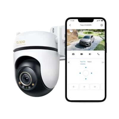 Afbeelding van Tapo C530WS 360 bewakingscamera voor buiten, 3K 5MP, Starlight kleur nachtzicht, KI detectie, bewegingstracking, wifi of ethernet, microSD kaart tot 512 GB