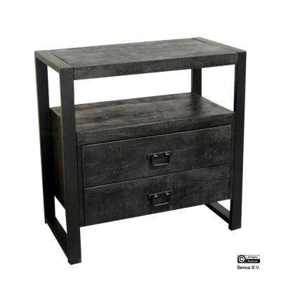 Afbeelding van Benoa Ladekast Britt Zwart 2 lades 80cm