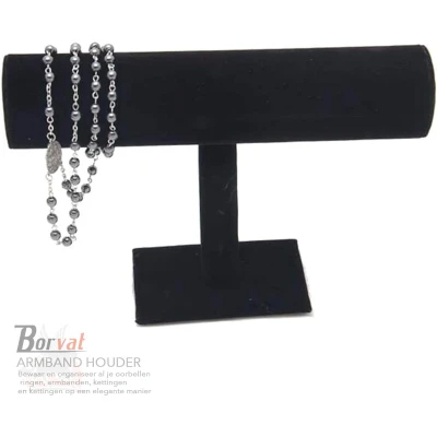 Afbeelding van Borvat® armband houder display sieraden sieradenhouder zwart velours 1 Stuk