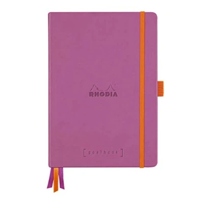 Afbeelding van Rhodia 118580C Goalbook Notitieboek, A5, 14,8 x 21 cm, dot, praktisch en trendy, met vast deksel, 90 g wit papier, 120 vellen, 1 stuk, lila