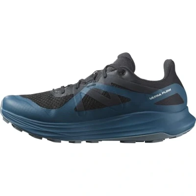 Afbeelding van Salomon Ultra FLOW GTX Trail hardloopschoenen, Heren, Maat: 43 1/3, Black/deep dive/trooper Textiel/ synthetisch