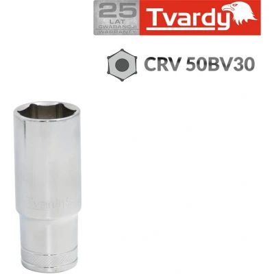 Afbeelding van Tvardy Diepe dopsleutel 6 punts 13 mm Chroom vanadium Extra grip