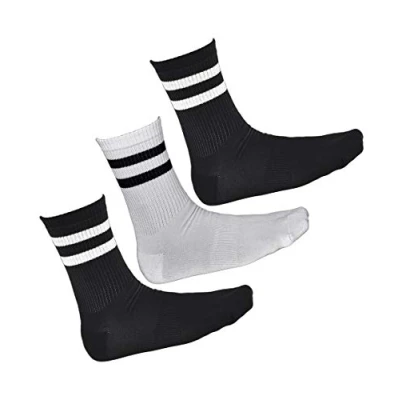 Afbeelding van VITSOCKS Super Zachte Ademende BAMBOE Sportsokken Heren (3 PAAR) Urban Skater Retro Stijl, 2x zwart, 1x wit, 43 46