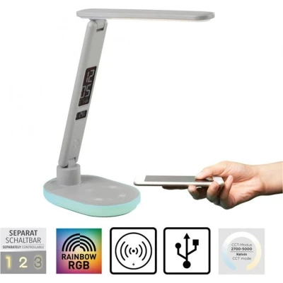 Afbeelding van Tafellamp Tina Wit 3 Step Touch dimmer incl. Draadloze Laadfunctie