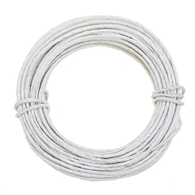 Afbeelding van GLOREX 6 1280 230 Papieren draad, 2 mm, lengte 10 m, wit, voor knutselen en binden van bloemstukken kransen