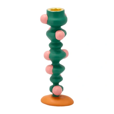 Afbeelding van Kaarshouder Villa Collection Blobs Styles Green Rose 18 cm