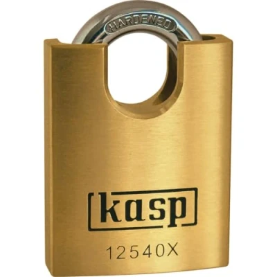 Afbeelding van Kasp Messing slot Premium, 40 mm met beugelbescherming, K12540XD