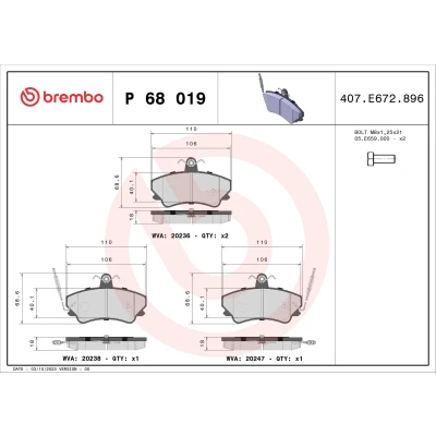 Afbeelding van Brembo Remblokset P 68 019