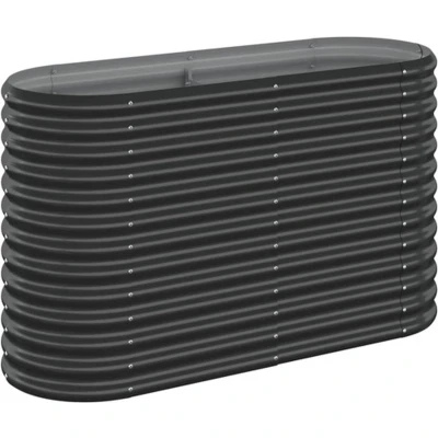 Afbeelding van Plantenbak 114x40x68 cm gepoedercoat staal antracietkleurig