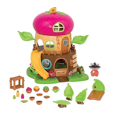 Afbeelding van Li&#039;l Woodzeez 19 delige eikel boomhut set met accessoires en wiebelkop dierenfiguur wasbeer, bed, servies meer speelgoed voor kinderen vanaf 3 jaar
