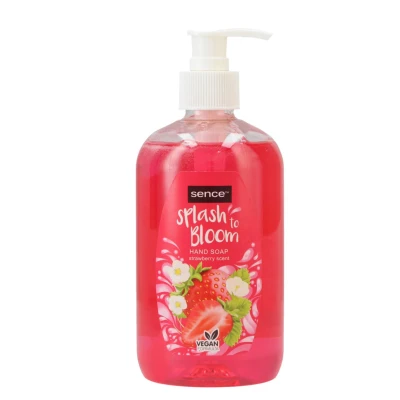 Afbeelding van 15x Sence Pompje Handzeep Splash to Bloom Strawberry 500 ml