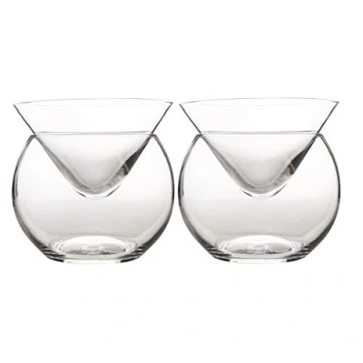 Afbeelding van DUEBEL Glazen kaviaar Chiller Server Set 2 stuks Universele Martini, Wijn, Drank Cocktail Cup