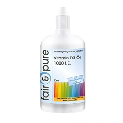 Afbeelding van Fair &amp; Pure® Vitamine D3 olie 1000 I.U. per druppel hoge dosering 50ml