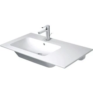 Afbeelding van Duravit Me by Starck meubelwastafel, asymmetrisch wastafel links mat