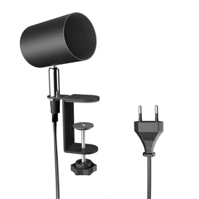 Afbeelding van ledscom.de Klemlamp WAIKA, schakelaar, mat zwart, 1x GU10 max. 15W, klemlamp, schroeflamp, tafellamp, leeslamp, bedlamp, bedlamp