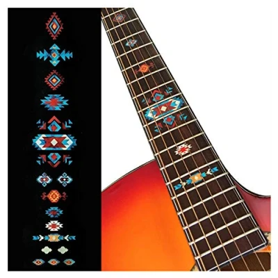 Afbeelding van Inlay Sticker Fret Markers voor gitaren Inheemse Amerikaanse stijl etnische patroon Turkoois, F 294NA TR