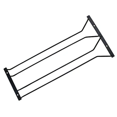 Afbeelding van Abcsea 1 stuk wijnglazen rek onder kast, stemware rack zwart, houder, beker wijnrek met schroeven, 45cm 2 rijen