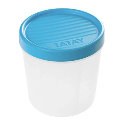 Afbeelding van TATAY Voedselopslag, Luchtdicht, Capaciteit 1L, Schroefdeksel, BPA vrij, Geschikte Magnetron en Vaatwasser, Blauw. Afmetingen: 12 x 12,5 cm