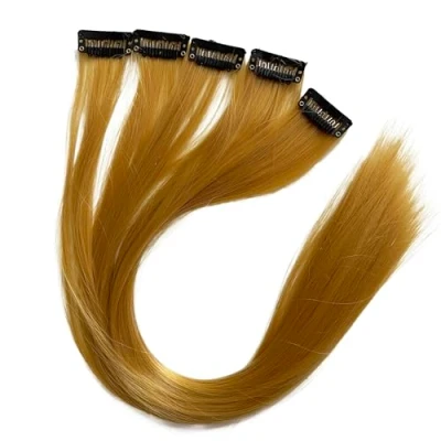Afbeelding van CAISHA 5 delige set, 50 cm, kleurrijke strengen, strengen clip in extensie, haarverlenging, glad, lang haar, haarstukje, blond BST143