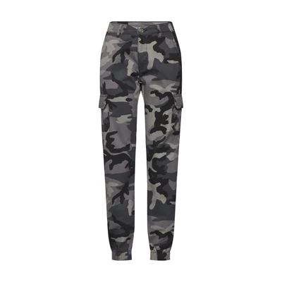 Afbeelding van Urban Classics Ladies HIGH Waist camo Cargo Pants Cargobroek, Dames, Maat: 27, Dark