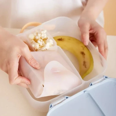 Afbeelding van b.box NIEUW Siliconen Sandwich Pocket Herbruikbare Pouch, Bento Box Divider Past in Lunch Magnetron , Vries &amp; Vaatwasmachinebestendig Voedsel Maaltijd Prep Opslag Container